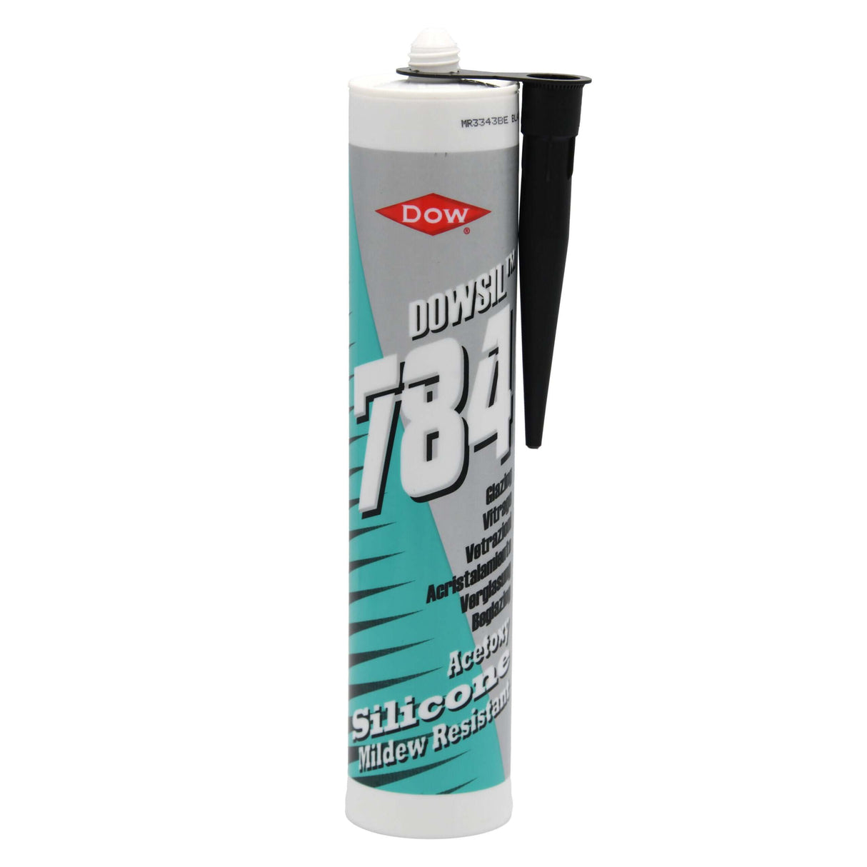 Weatherproof silicone sealant 310ml Dowsil 784 in a tube, designed for durability and mildew resistance.
