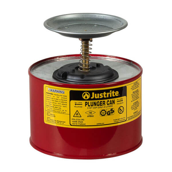 Metal Plunger Can - 1ltr Red