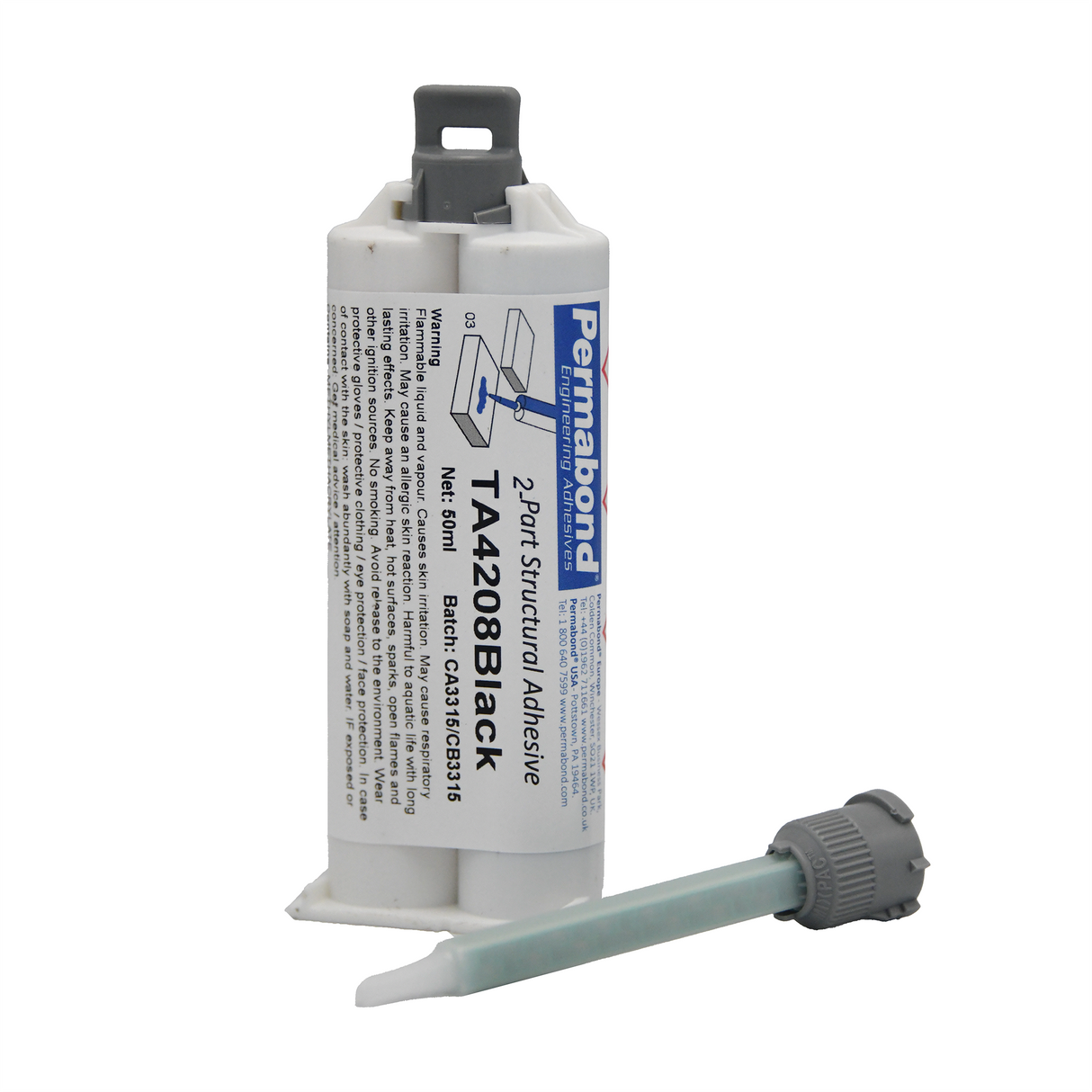 Permabond TA4208 50ml Black Toughened Acrylic Adhesive