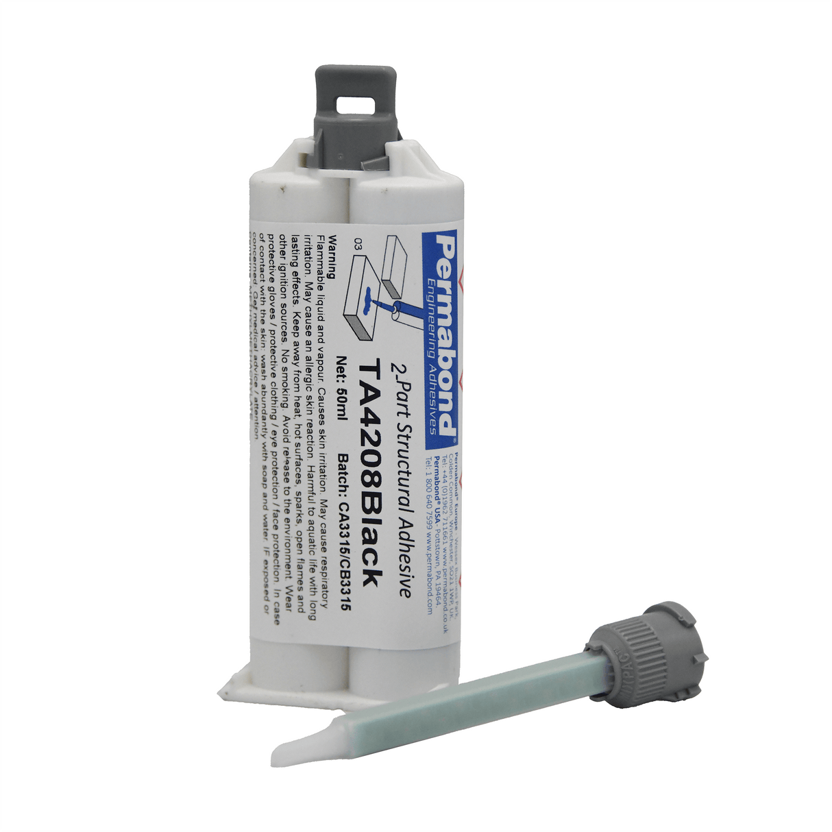 Permabond TA4208 50ml Black Toughened Acrylic Adhesive