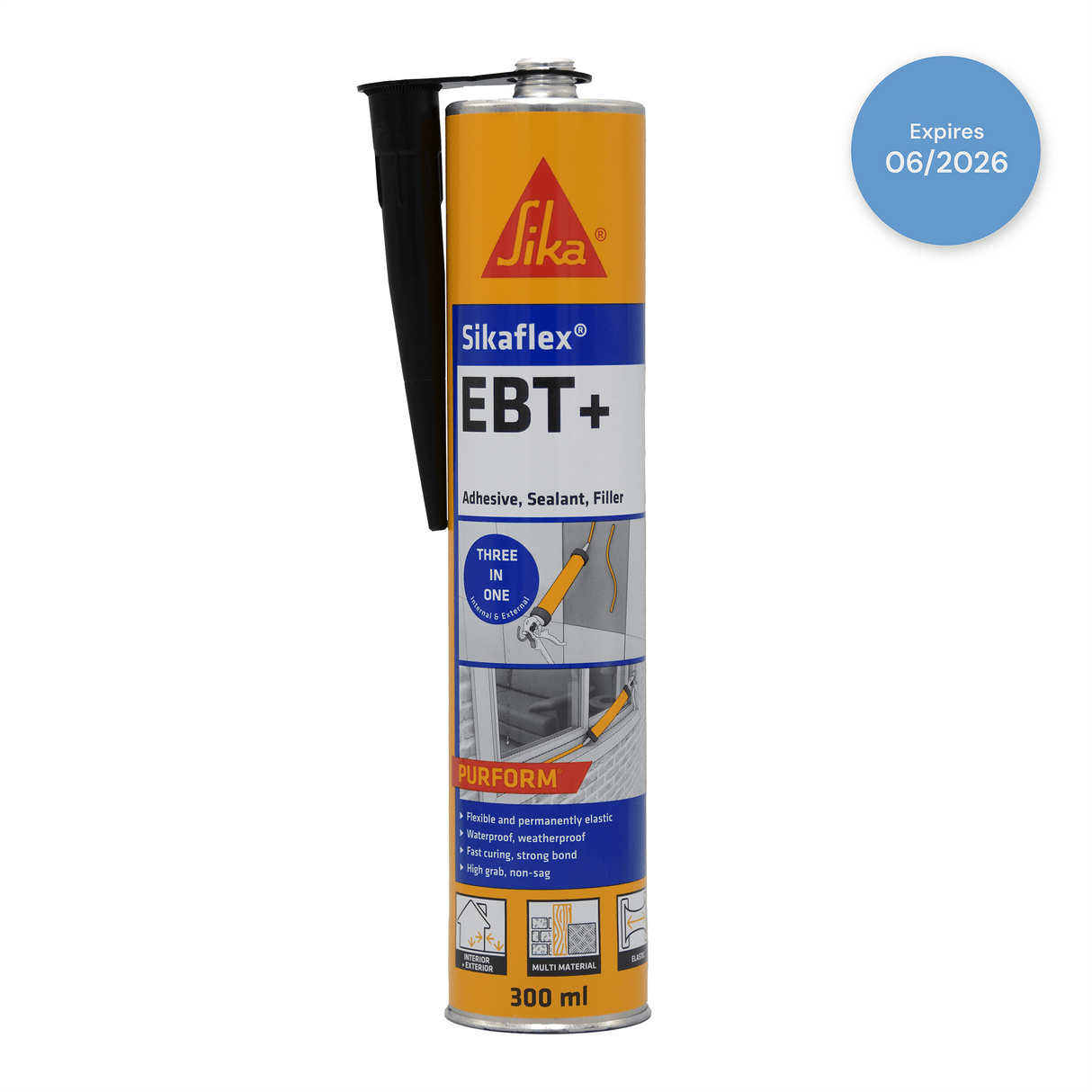 Sikaflex EBT+ Adhesive and Sealant Black 300ml