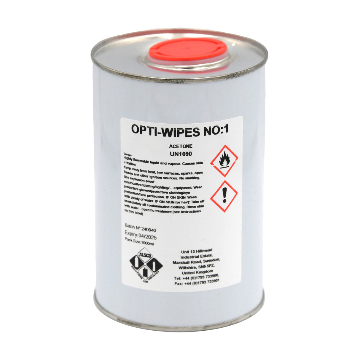 Alsco Opti-Wipes Industrial Cleaning Degreaser Solution No:1 1ltr