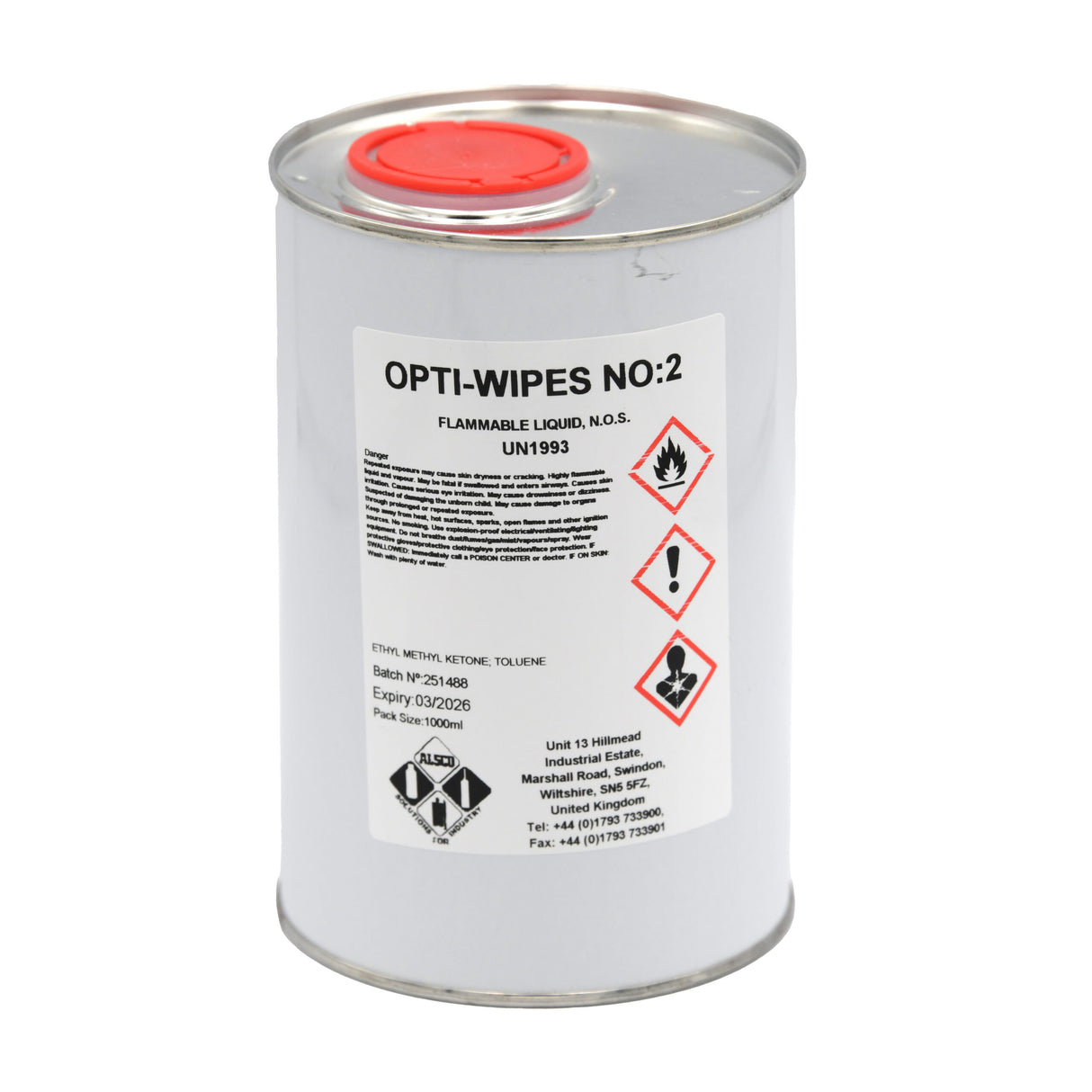 Alsco Opti-Wipes Industrial Cleaning Degreaser Solution No:2 1ltr