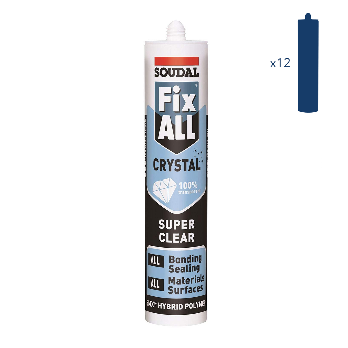 Fix All Crystal Silicone Sealant/Adhesive 290ml Cartridge