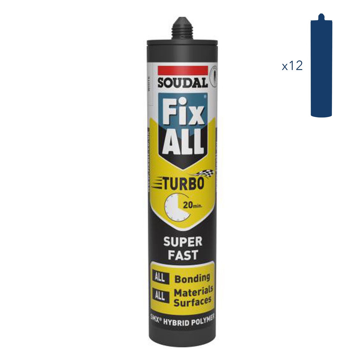 Fix All Turbo Adhesive/Sealant White 290ml Cartridge